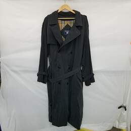 Burberrys Of London Gray Double Breasted Trench Coat With Liner Men's Size 46