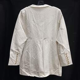 Women's White Blazer Jacket Size M alternative image