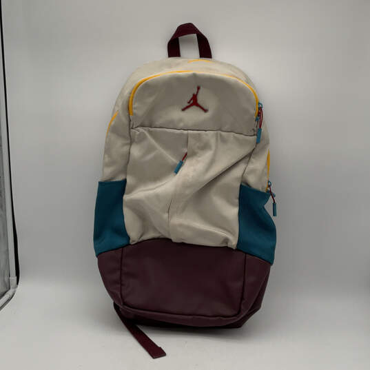 Mens Multicolor Air Jordan Adjustable Strap Inner Pocket Zipper Backpack image number 1