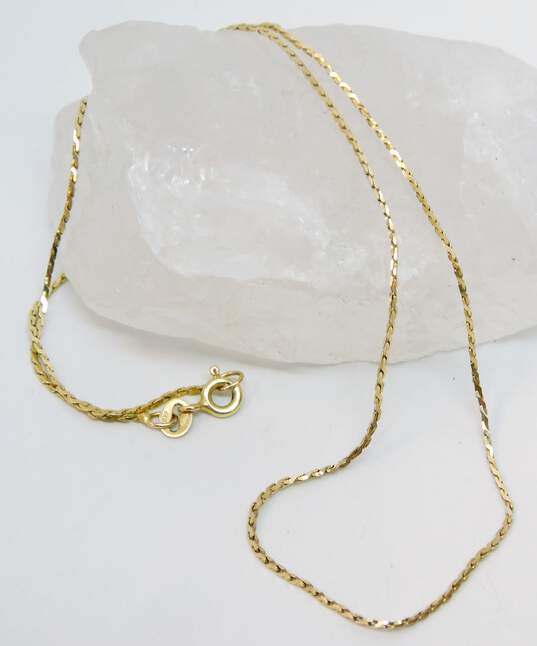 14k Yellow Gold Serpentine Chain Necklace 2.5g image number 4