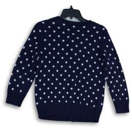 Talbots Womens Navy Blue White Spotted Button Front Cardigan Sweater Size S alternative image