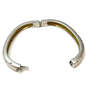Designer Swarovski Silver-Tone Clear Rhinestones Hinged Bangle Bracelet image number 4