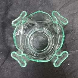 Clear Green Glass Art Bowl alternative image