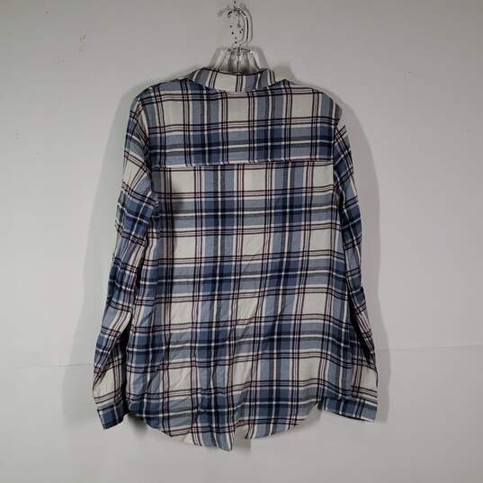 NWT Womens Plaid Long Sleeve Collared Button-Up Shirt Size Medium image number 2