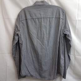 Michael Kors Men's White Navy Plaid Cotton Button Up Shirt Size M alternative image