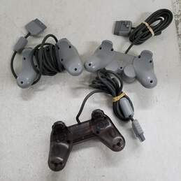 UNTESTED Lot of 3 Official Sony PlayStation PS1 Controllers alternative image