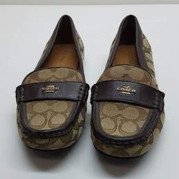 Coach Odette Brown Leather Slip On Shoes Size 8.5