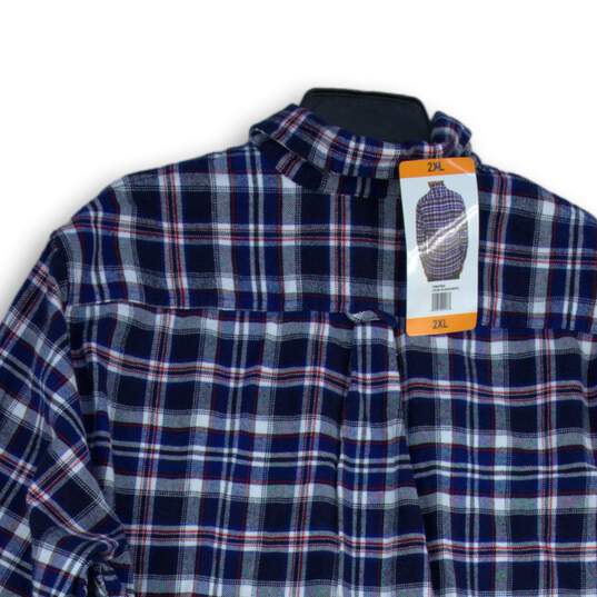 NWT JACHS Mens Multicolor Plaid Spread Collar Long Sleeve Button-Up Shirt Sz XXL image number 4