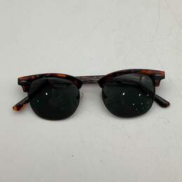 Womens Brown And Silver Tortoise Plastic Frame Polarized Half-Rim Sunglasses alternative image
