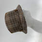 Womens Brown Gray Flower Plaid Round Belted Brim Fedora Hat Size 7 3/8 image number 2