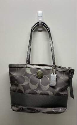 COACH F20429 Gray Signature Sateen Tote Bag