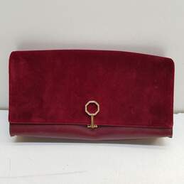 Louise Et Cie Velvet Leather Handbag Red