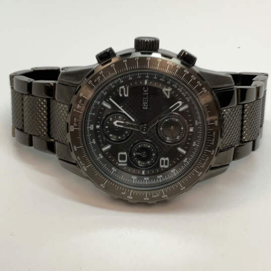 IOB Designer Relic ZR15816 Gunmetal Gray Multifunction Analog Wristwatch image number 3