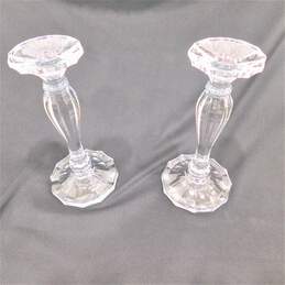 Set of 2 10 Inch Crystal Candlestick Holders
