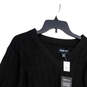 NWT Mens Black Knitted V-Neck Slim Fit Pullover Sweater Size 3XLT image number 3
