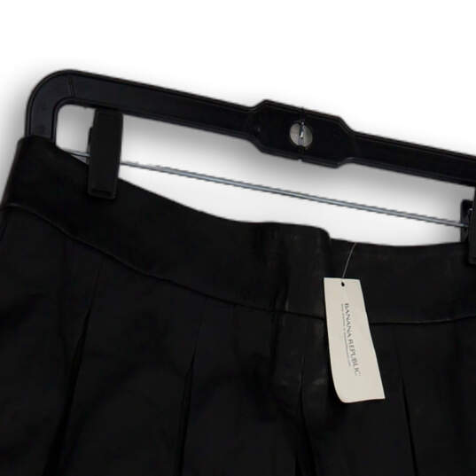 NWT Womens Black Pleated Regular Fit Back Zip Short A-Line Skirt Size 6 image number 3