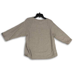 Womens Beige Knitted 3/4 Sleeve Crew Neck Pullover Sweater Size Medium alternative image