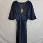Navy blue empire waist long occasion dress 6 image number 1