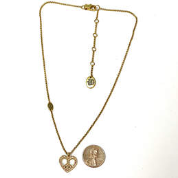 Designer Juicy Couture Gold-Tone Pink Rhinestones Heart Pendant Necklace alternative image