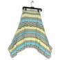 Chico's Womens Green Blue Printed Asymmetrical Hem Maxi Skirt Size 0 image number 1