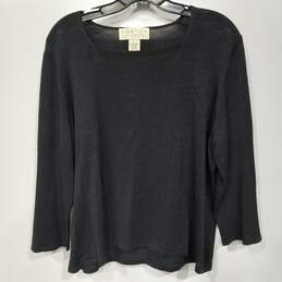 Women's Norton Black Silk Long Sleeve Blouse Size L