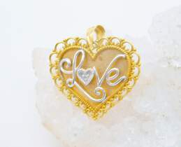 10K Two Tone Gold Love Always In My Heart Pendant 1.6g alternative image