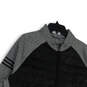 Mens Gray Black Long Sleeve Mock Neck 1/2 Zip Pullover Jacket Size L image number 3