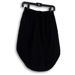 Womens Black Flat Front Elastic Waist Regular Fit Pull On Mini Skirt Size S alternative image