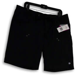 NWT Womens Black Flat Front Pocket Stretch Drawstrings Sweat Shorts Size XL