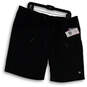 NWT Womens Black Flat Front Pocket Stretch Drawstrings Sweat Shorts Size XL image number 1