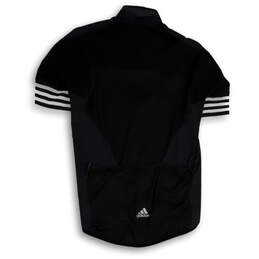 NWT Womens Black White Short Sleeve Stand Collar Cycling Shirt Sz L alternative image