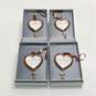 Liz Claiborne Lot of Four Heart Cat Meow Ornaments Gold Metallic image number 1