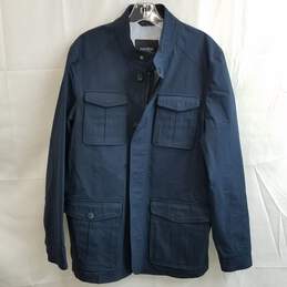 Men's Maceoo deep blue cotton twill cargo coat