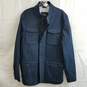 Men's Maceoo deep blue cotton twill cargo coat image number 1