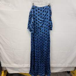 Zara Long Blue and Black Sash Robe Adult Size XL NWT alternative image