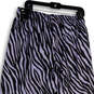 Womens Purple Black Zebra Print Drawstring Elastic Waist Jogger Pants Sz M image number 4