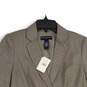 Womens Gray Notch Lapel Long Sleeve Flap Pocket Two Button Blazer Size 4 image number 3
