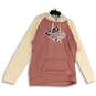 NWT Mens Brown Cream Long Sleeve Kangaroo Pocket Pullover Hoodie Size Large image number 1