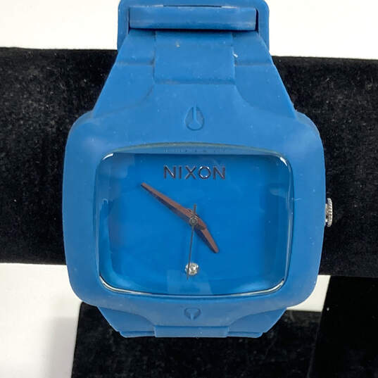 Designer Nixon The Rubber Player Blue Square Dial Analog Wristwatch image number 1