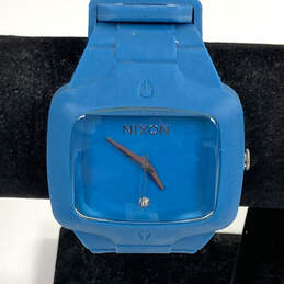 Designer Nixon The Rubber Player Blue Square Dial Analog Wristwatch