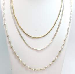 Artisan 925 & Vermeil Etched Omega Twisted & Herringbone Chain Necklaces Variety