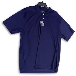 NWT Mens Blue Airflux Short Sleeve Spread Collar Polo Shirt Size X-Large
