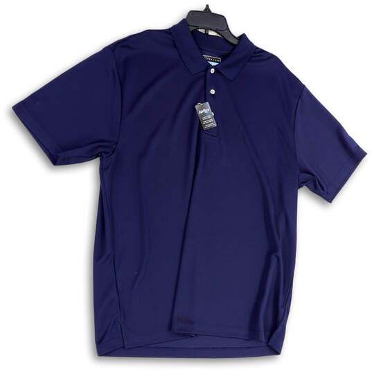 NWT Mens Blue Airflux Short Sleeve Spread Collar Polo Shirt Size X-Large image number 1