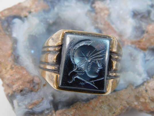 Vintage 10K Yellow Gold Carved Cameo Ring for Repair 6.6g image number 1