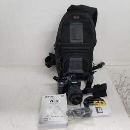 UNTESTED PENTAX K-x DAL 18-55mm AL Digital SLR Camera & Lowepro sling Bag