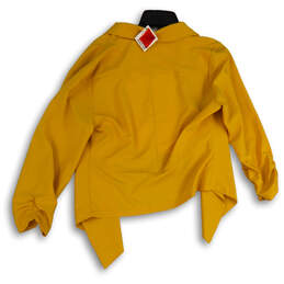 NWT Womens Yellow Casual Open Front Roll Up Sleeve Jacket Size Large alternative image