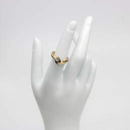 14K Yellow Gold Faux Pearl Diamond Accent Ring (Size 5)-4.7g
