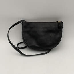 Womens Black Leather Inner Zip Pockets Fashionable Crossbody Bag