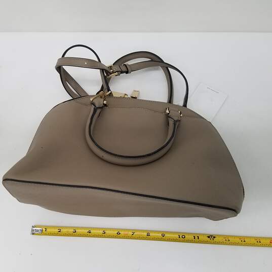 Buy the Calvin Klein Brown Leather Shoulder Bag Satchel Purse