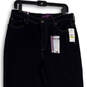 NWT Womens Blue Denim Dark Wash Stretch Tapered Leg Skinny Jeans Size 14 image number 3